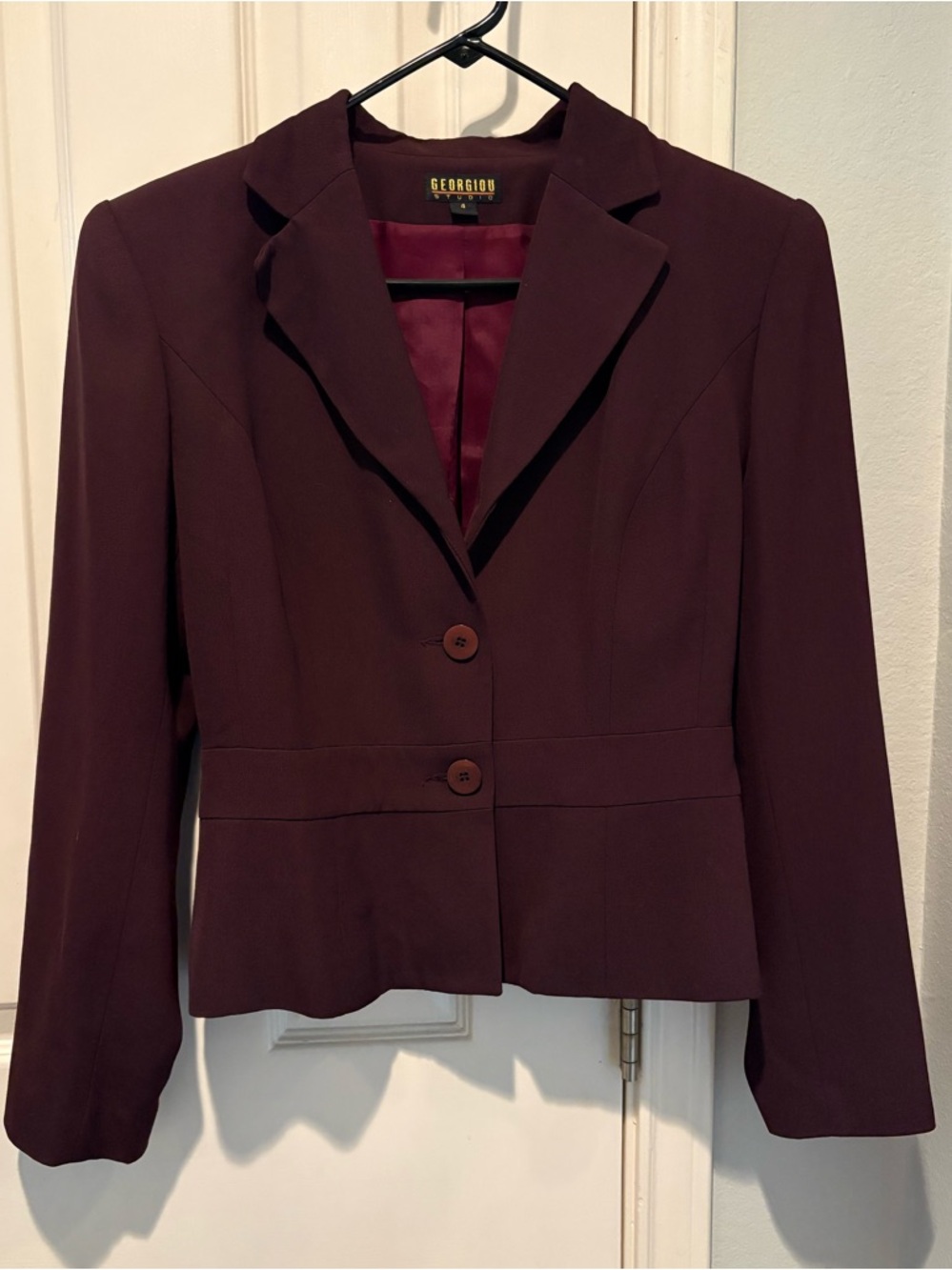 Georgiou Women’s Plum Two-Button Tailored Blazer